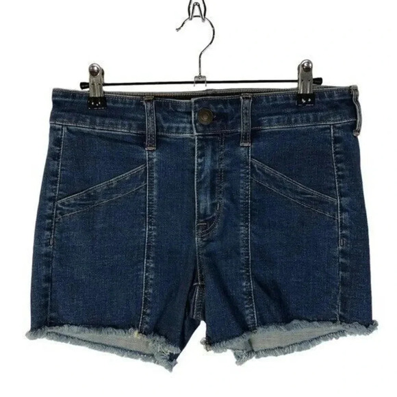 American Eagle AEO Dark Blue Wash Midi Shorts 6 - Picture 2 of 4